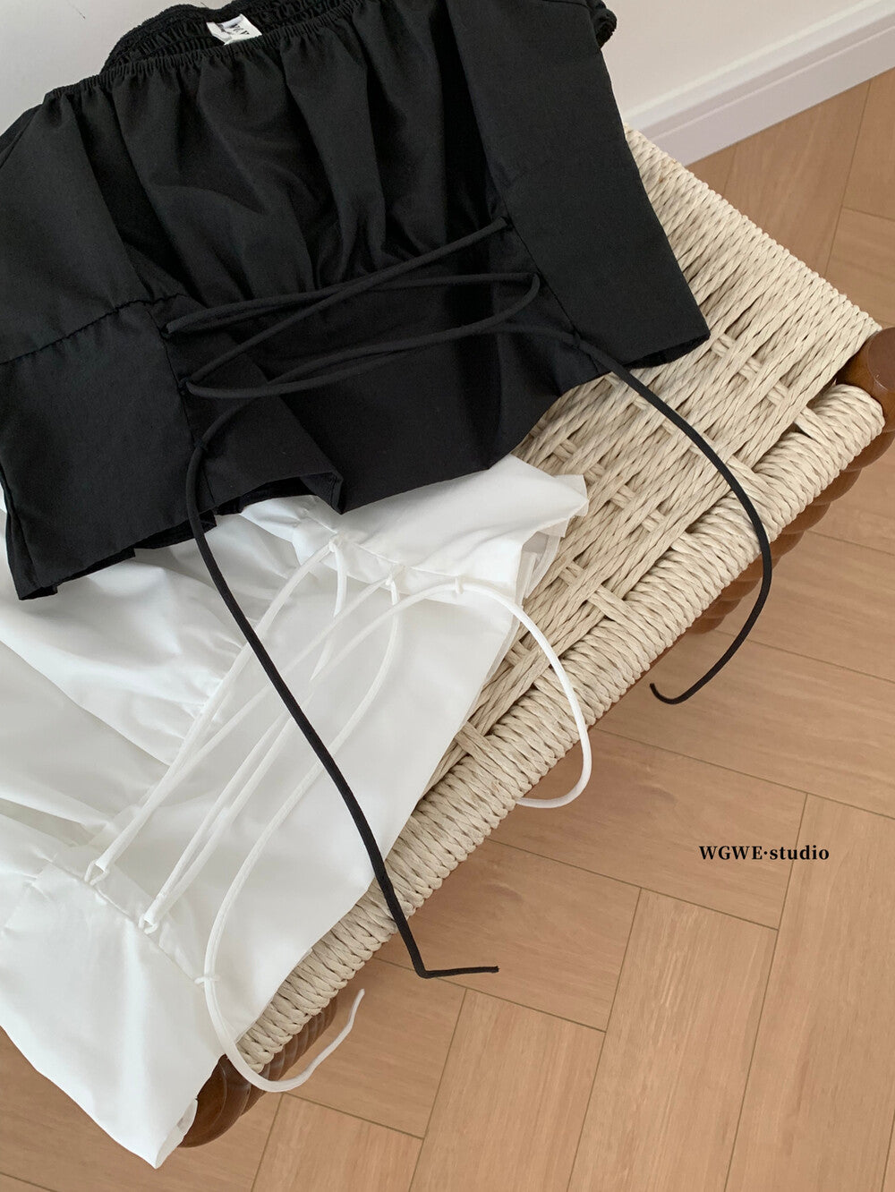 Puff Sleeve Tie-Front Crop Top + Mini Skirt Set