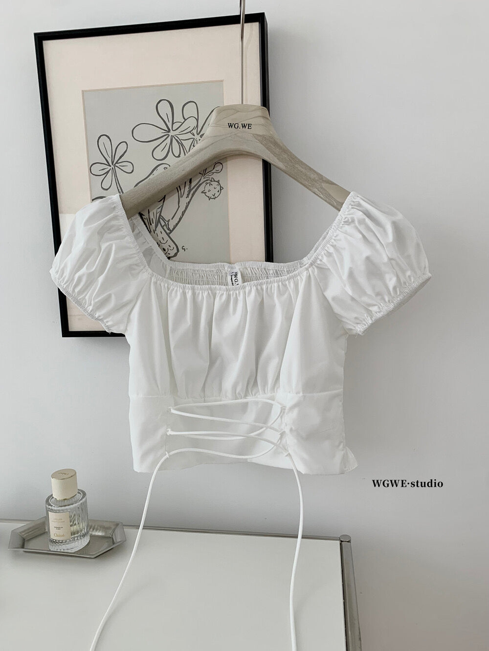 Puff Sleeve Tie-Front Crop Top + Mini Skirt Set