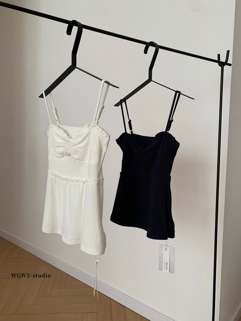 WGWE Crush-Inspired Ruched Butterfly Strap Cami Top