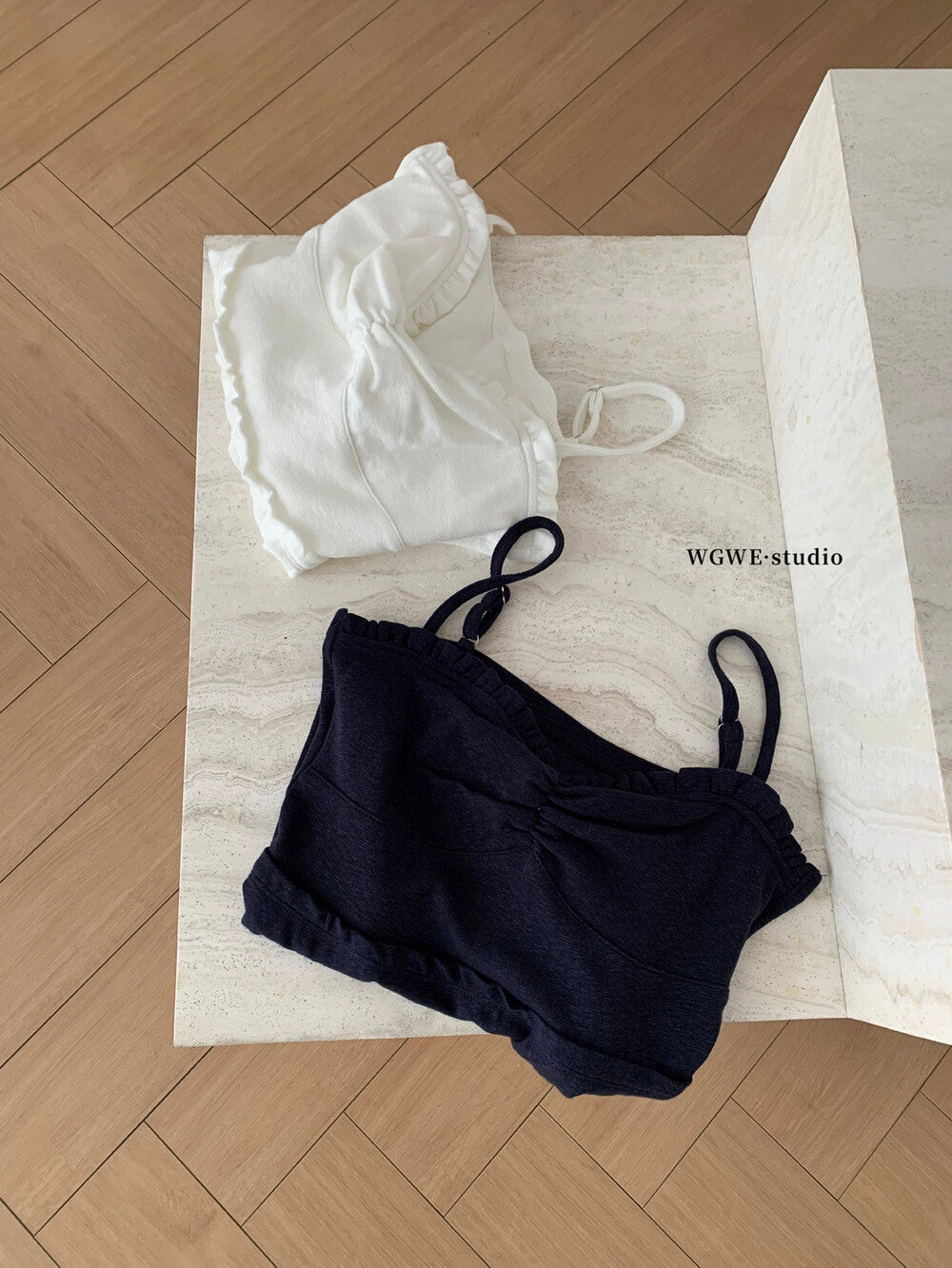 WGWE Crush-Inspired Ruched Butterfly Strap Cami Top