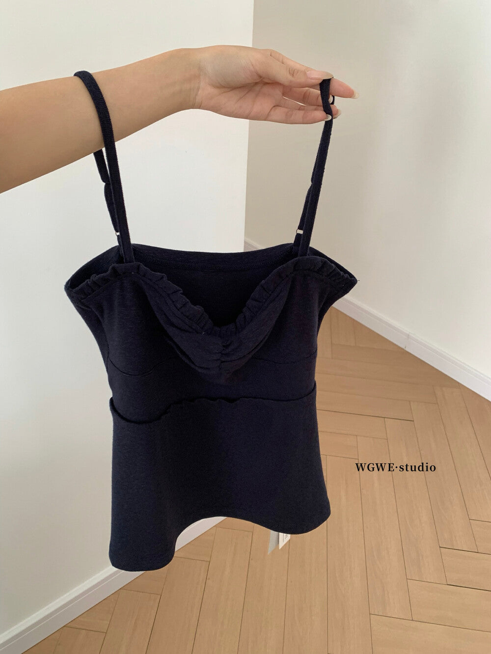 WGWE Crush-Inspired Ruched Butterfly Strap Cami Top