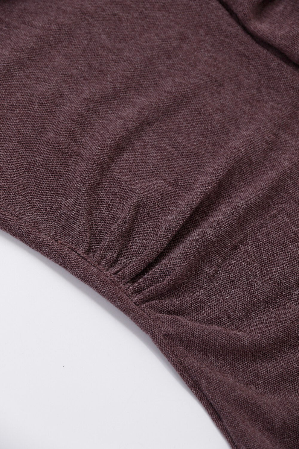AIXILI V-Neck Asymmetrical Ruffle Sheer Knit Top