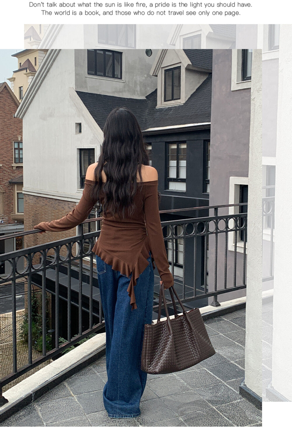 AIXILI Asymmetrical Hem Slim-Fit Knit Top