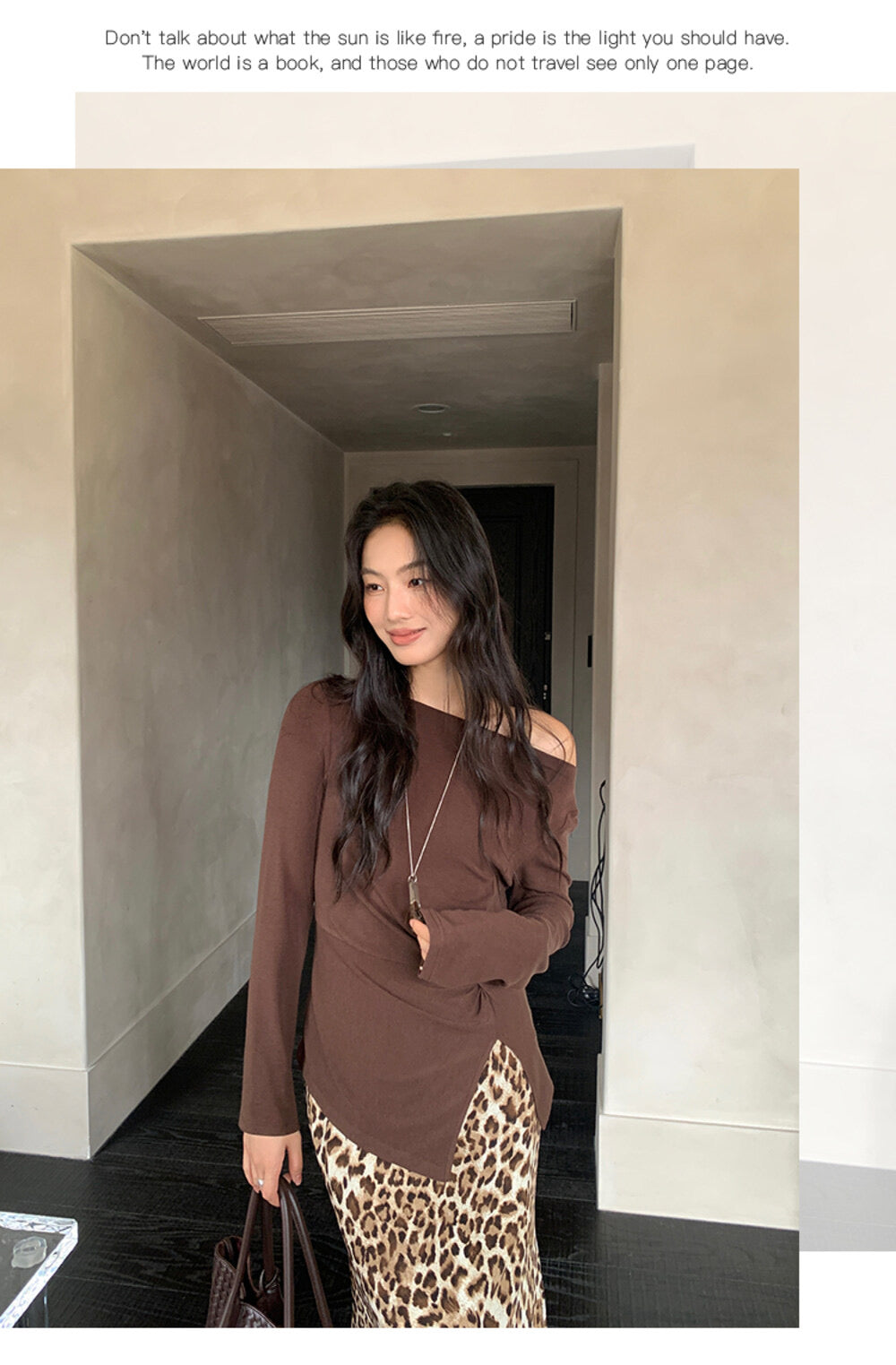 AIXILI Twist-Front Slim-Fit Knit Long Sleeve Top