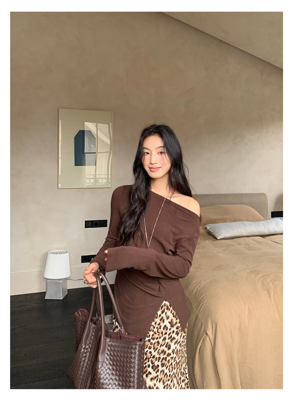 AIXILI Twist-Front Slim-Fit Knit Long Sleeve Top