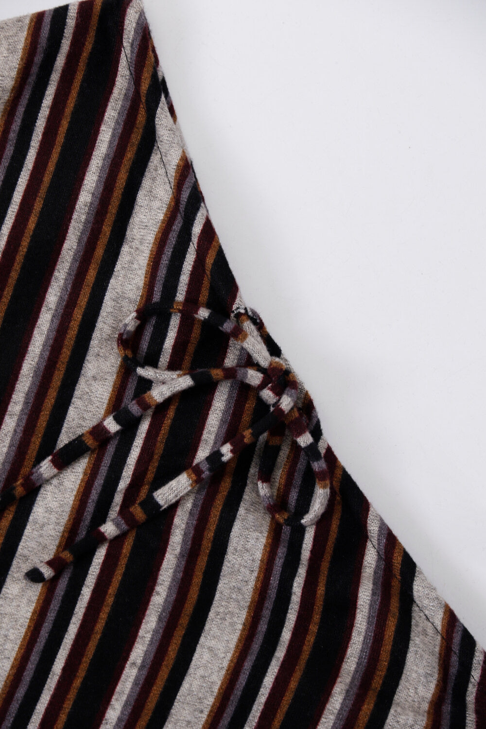 AIXILI Striped Drape High-Waist Maxi Skirt