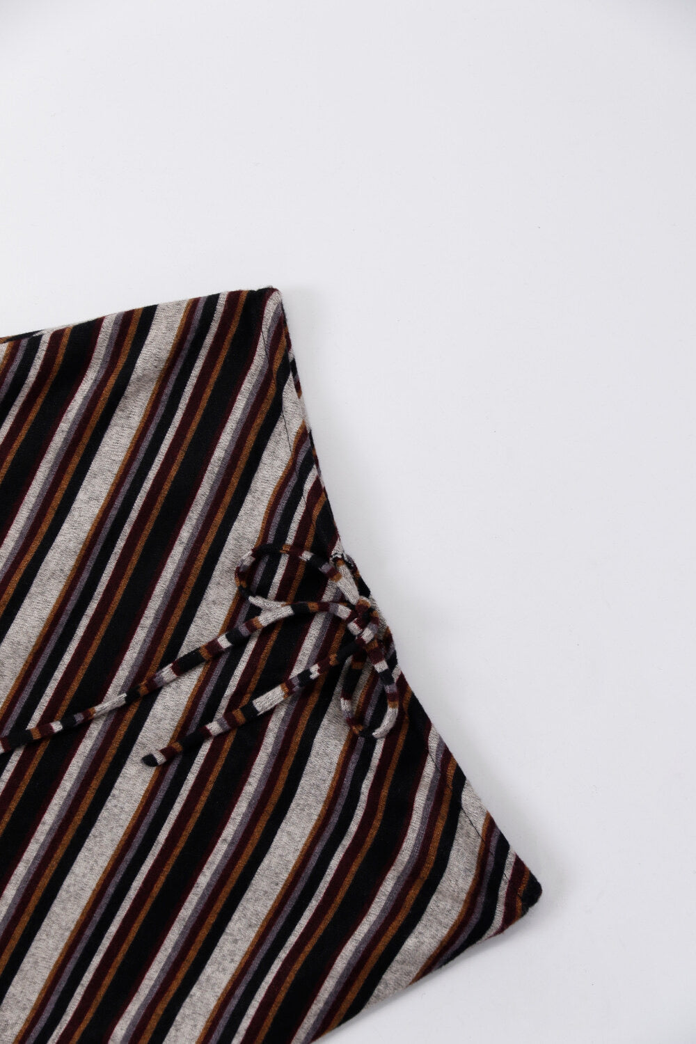 AIXILI Striped Drape High-Waist Maxi Skirt