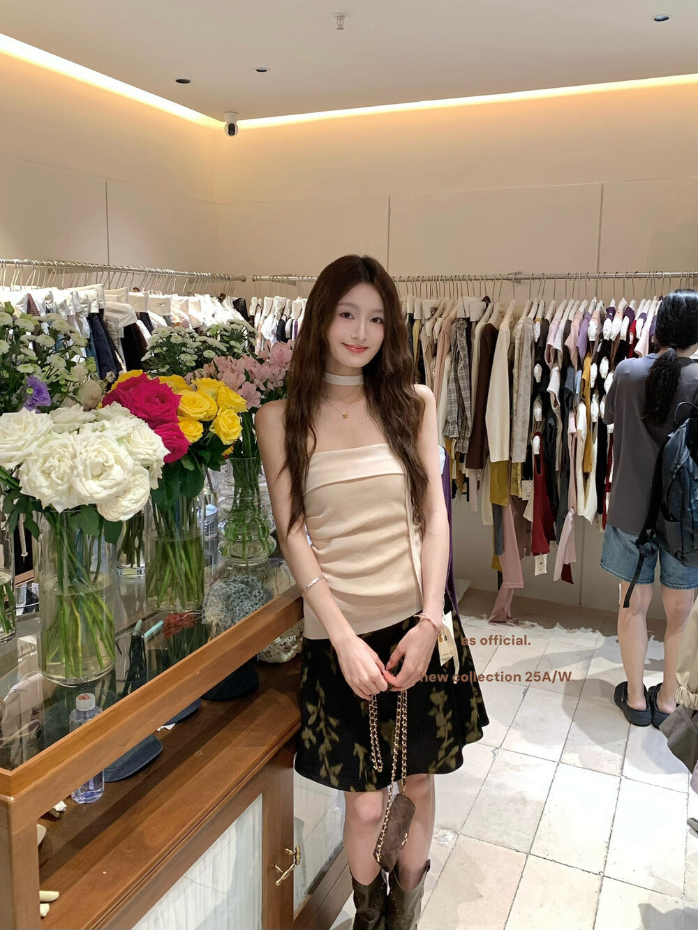 AS OFFICIAL Pleated Bandeau Top with Strap
