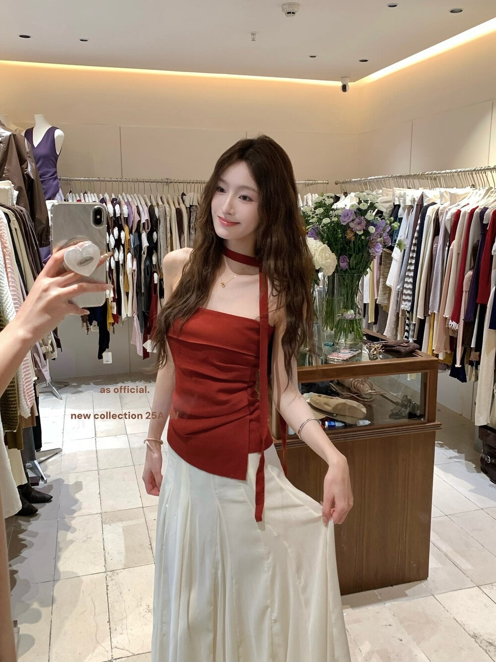 AS OFFICIAL Pleated Bandeau Top with Strap