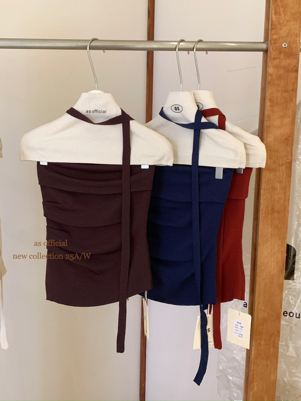 AS OFFICIAL Pleated Bandeau Top with Strap