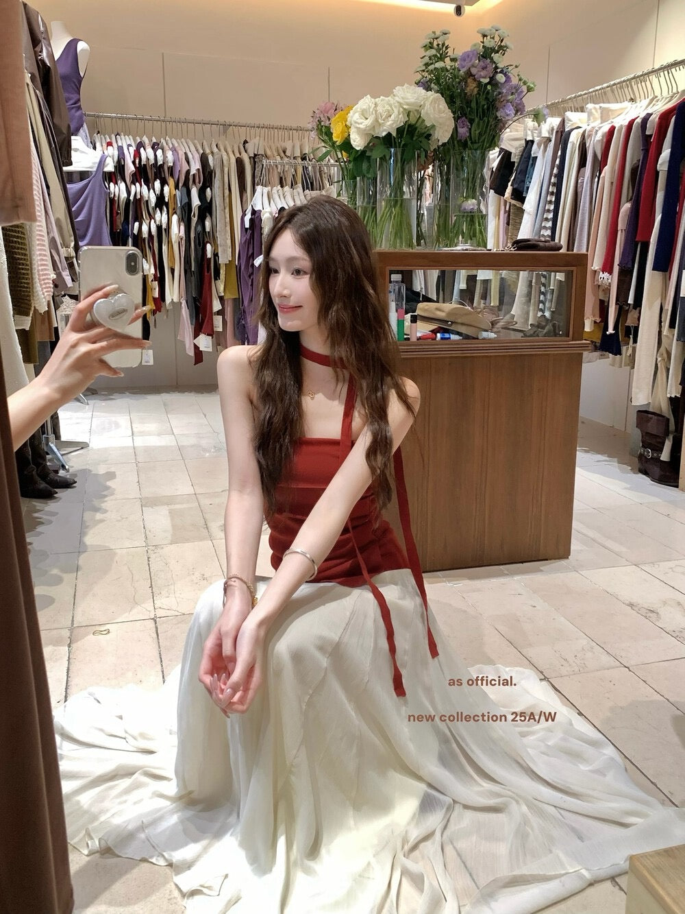 AS OFFICIAL Pleated Bandeau Top with Strap