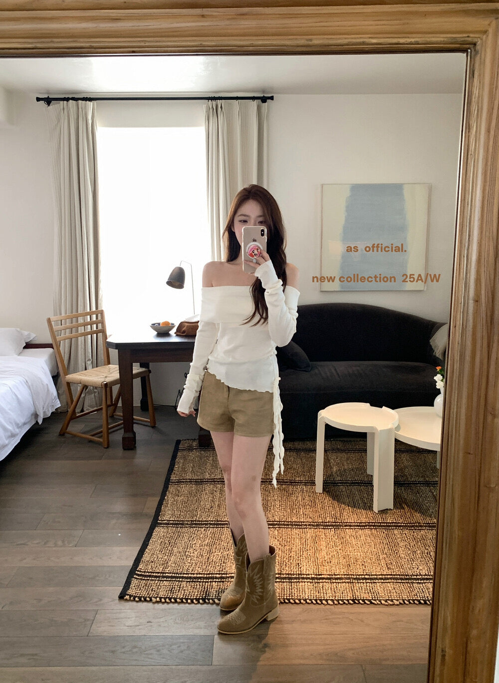 AS OFFICIAL Vintage Suede Belted Shorts