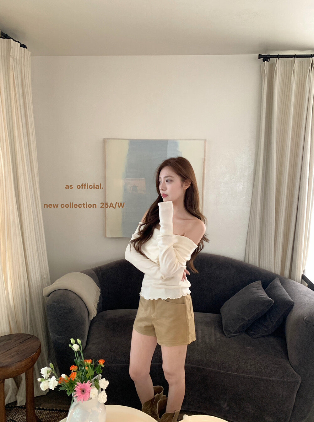 AS OFFICIAL Vintage Suede Belted Shorts