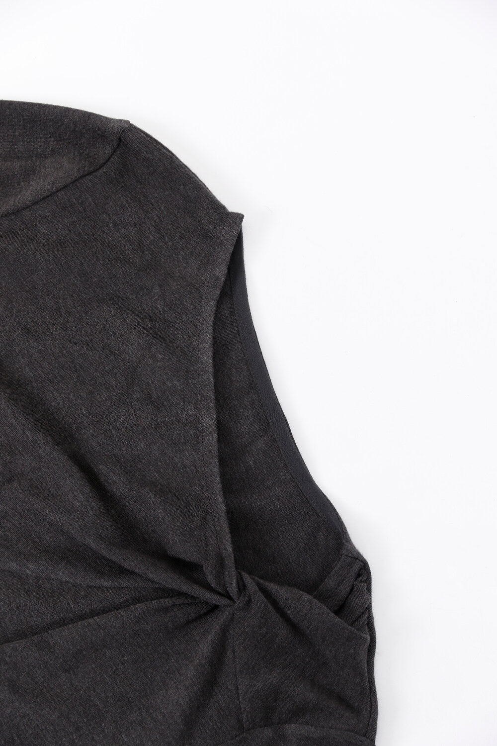 AIXILI Twist-Knot Asym Hem Slim Fit Knit Top