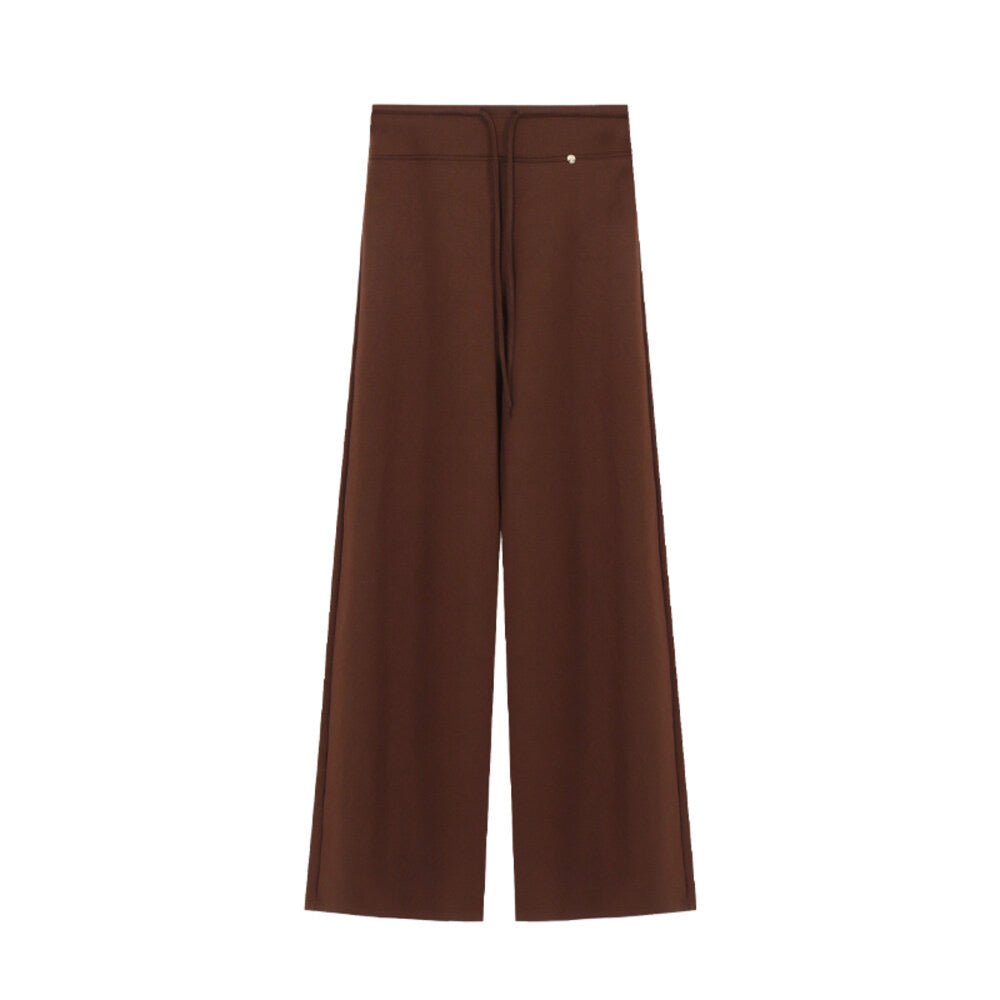AIXILI Relaxed Drape Wide-Leg Drawstring Pants