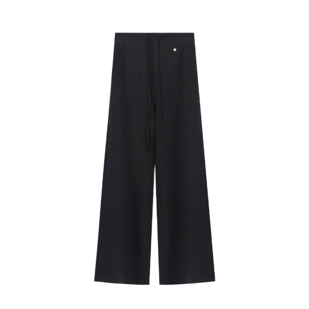 AIXILI Relaxed Drape Wide-Leg Drawstring Pants