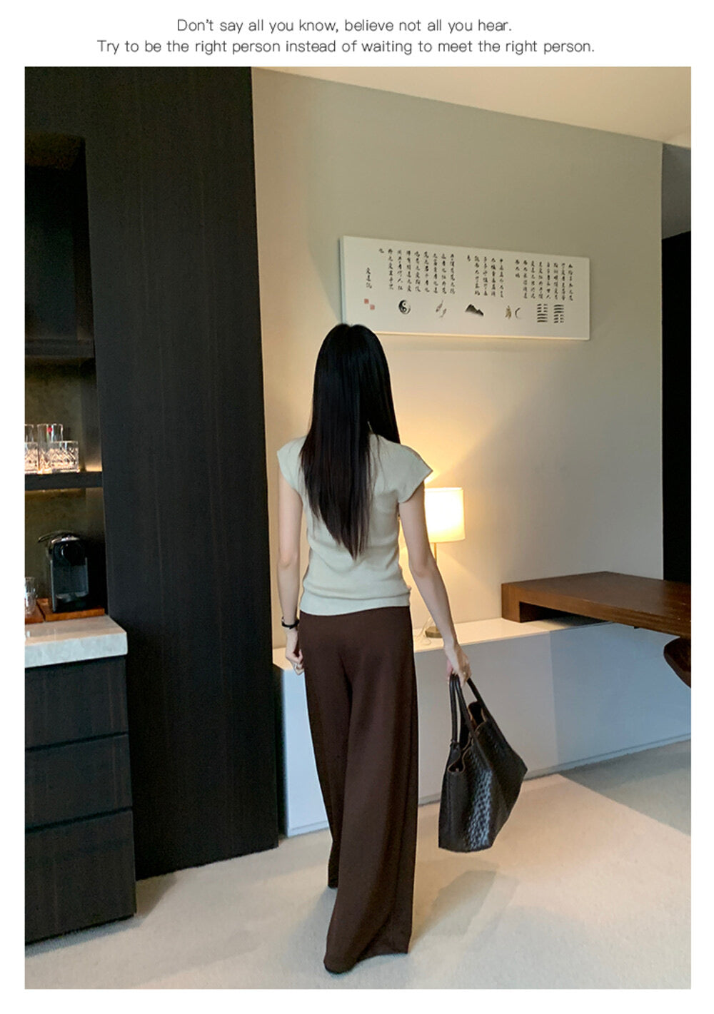 AIXILI Relaxed Drape Wide-Leg Drawstring Pants