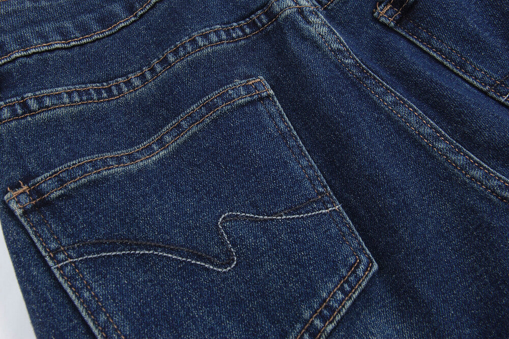 APXIVI Retro High-Waist Flared Hem Denim Pants