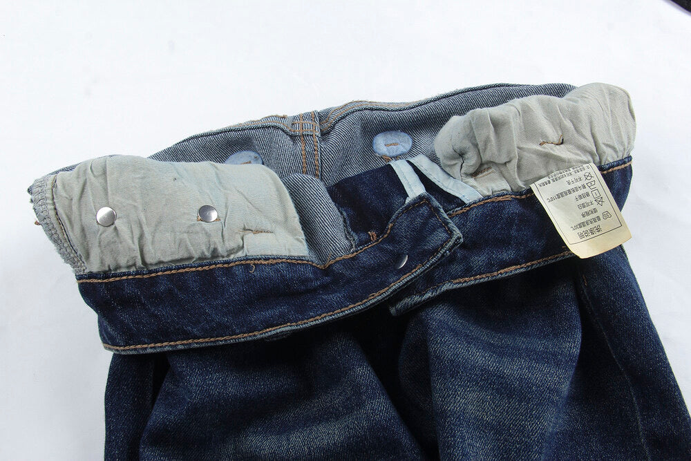 APXIVI Retro High-Waist Flared Hem Denim Pants