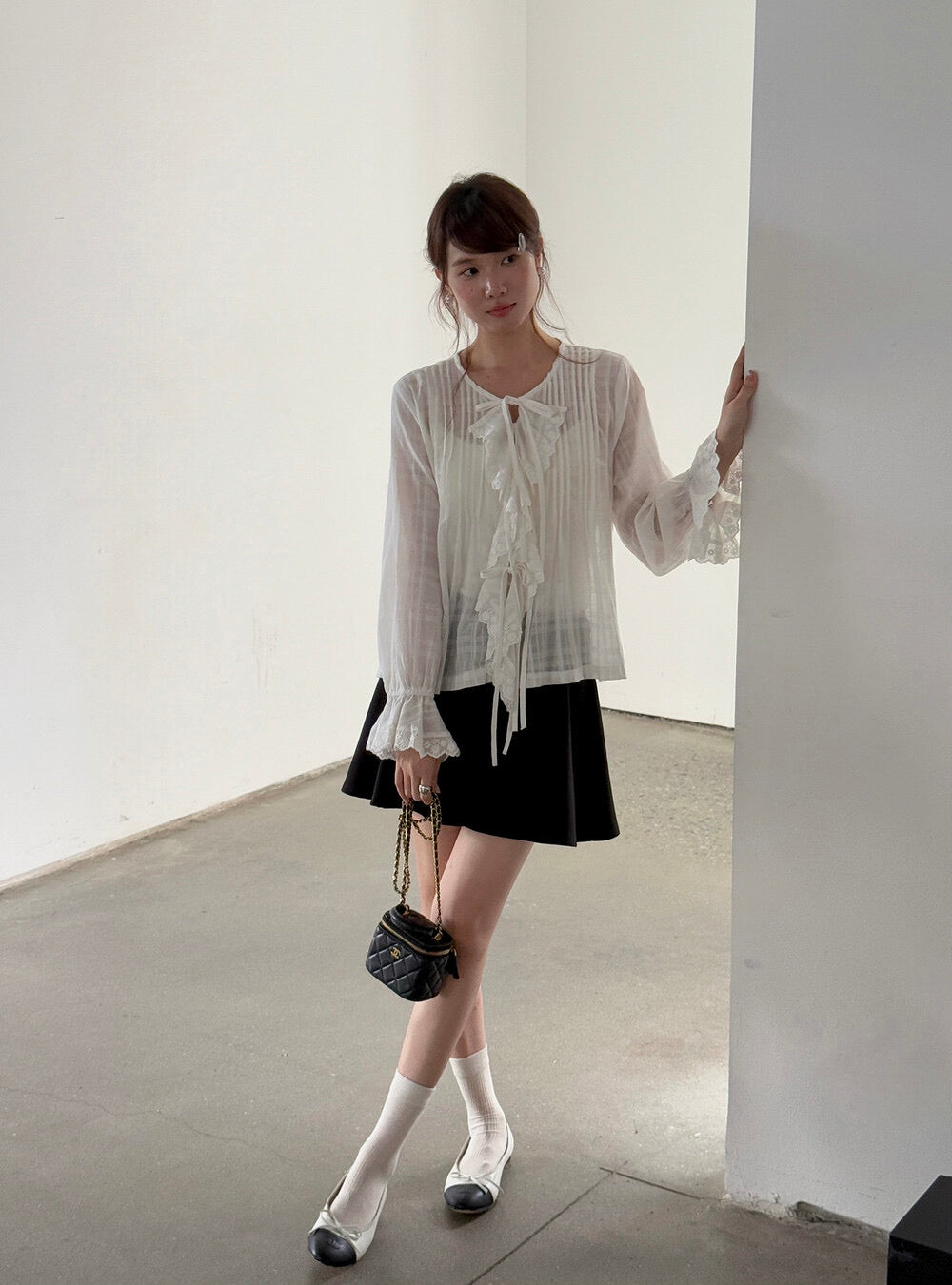 APXIVI High-Waist Slimming A-Line Knit Mini Skirt