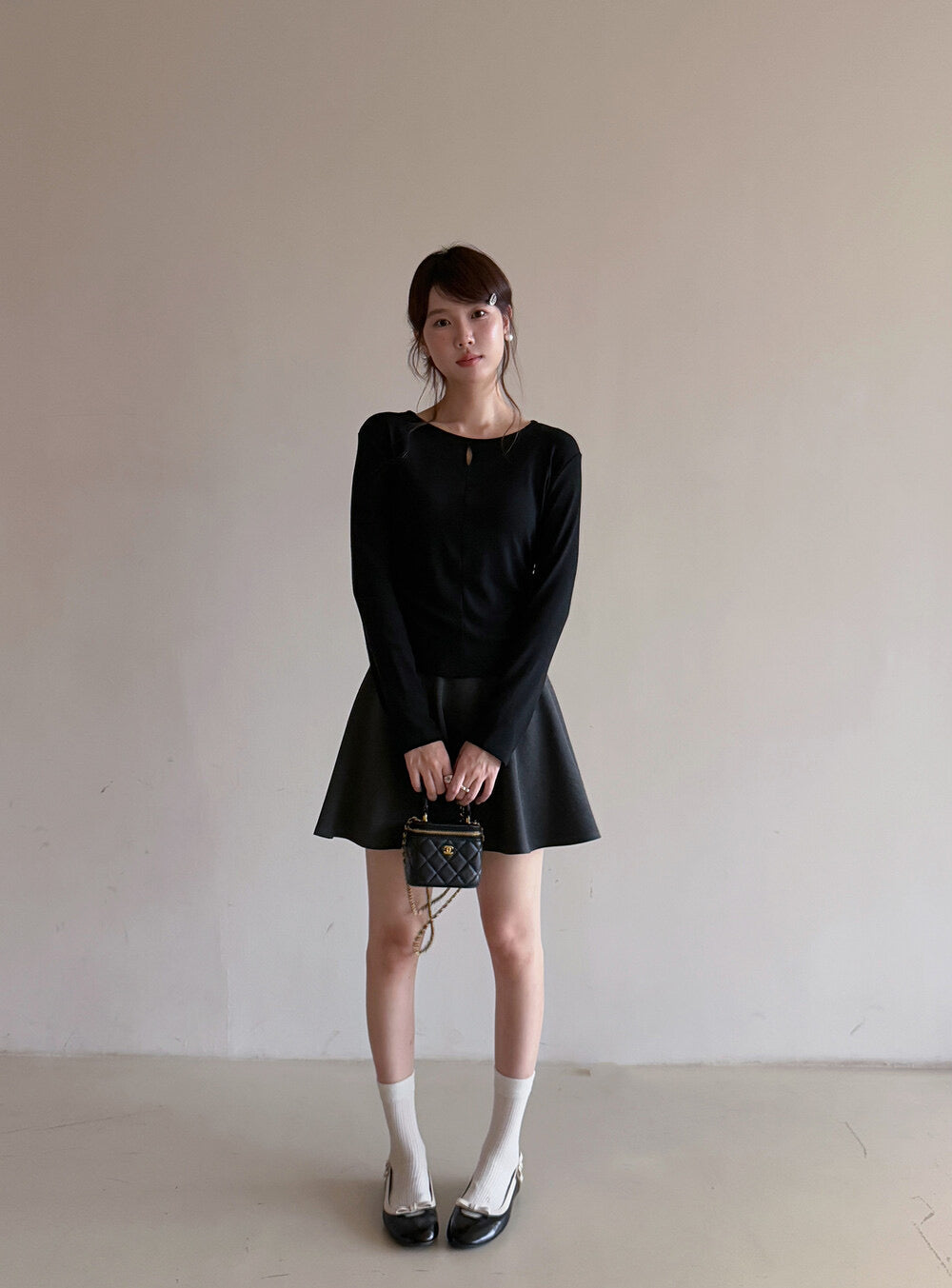 APXIVI High-Waist Slimming A-Line Knit Mini Skirt