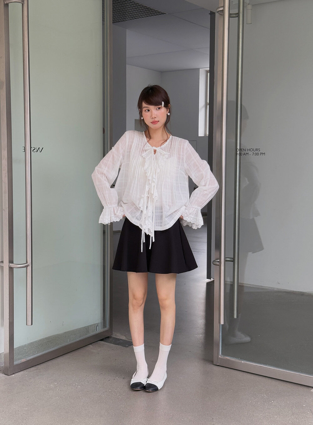 APXIVI High-Waist Slimming A-Line Knit Mini Skirt
