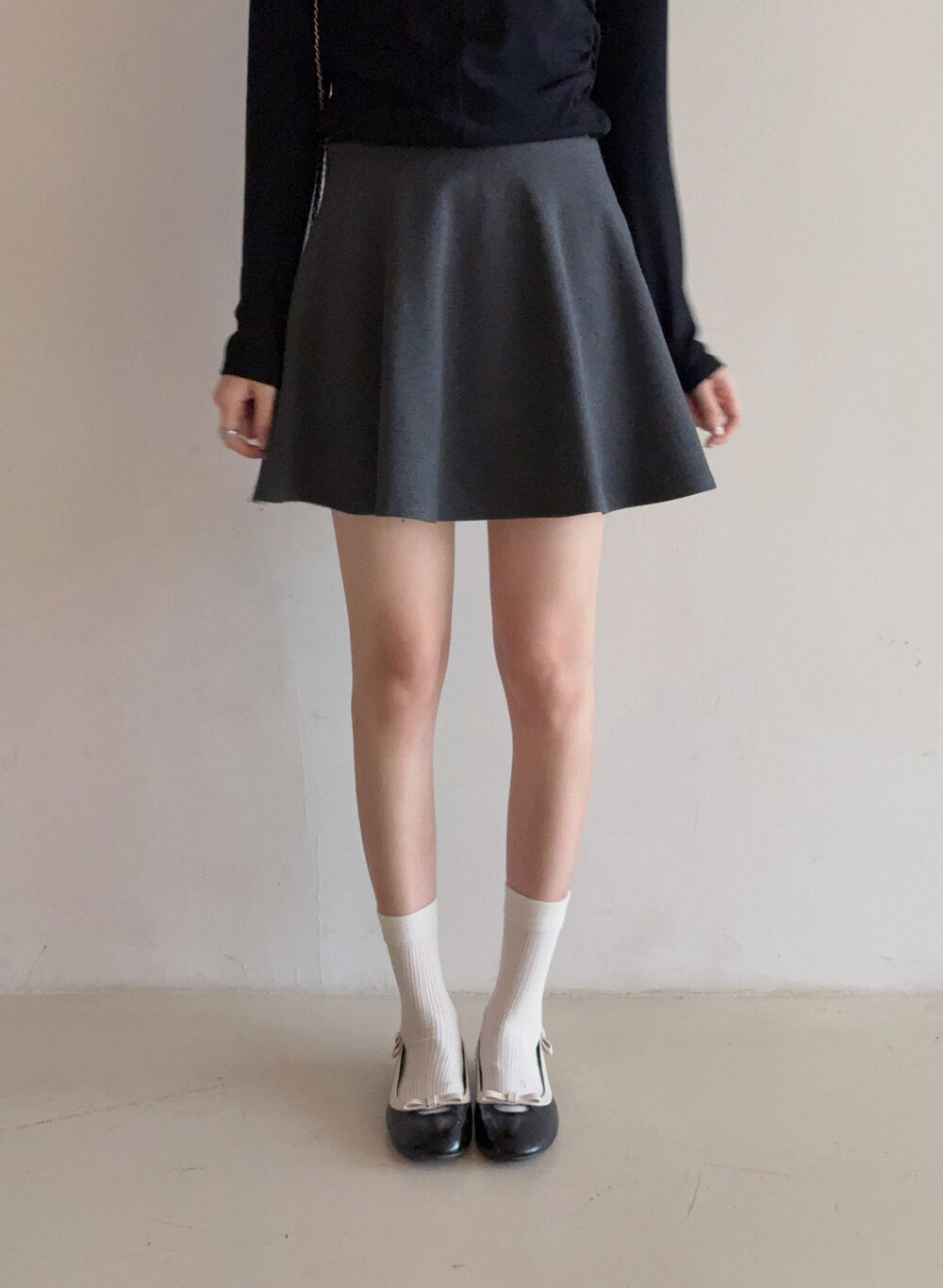 APXIVI High-Waist Slimming A-Line Knit Mini Skirt