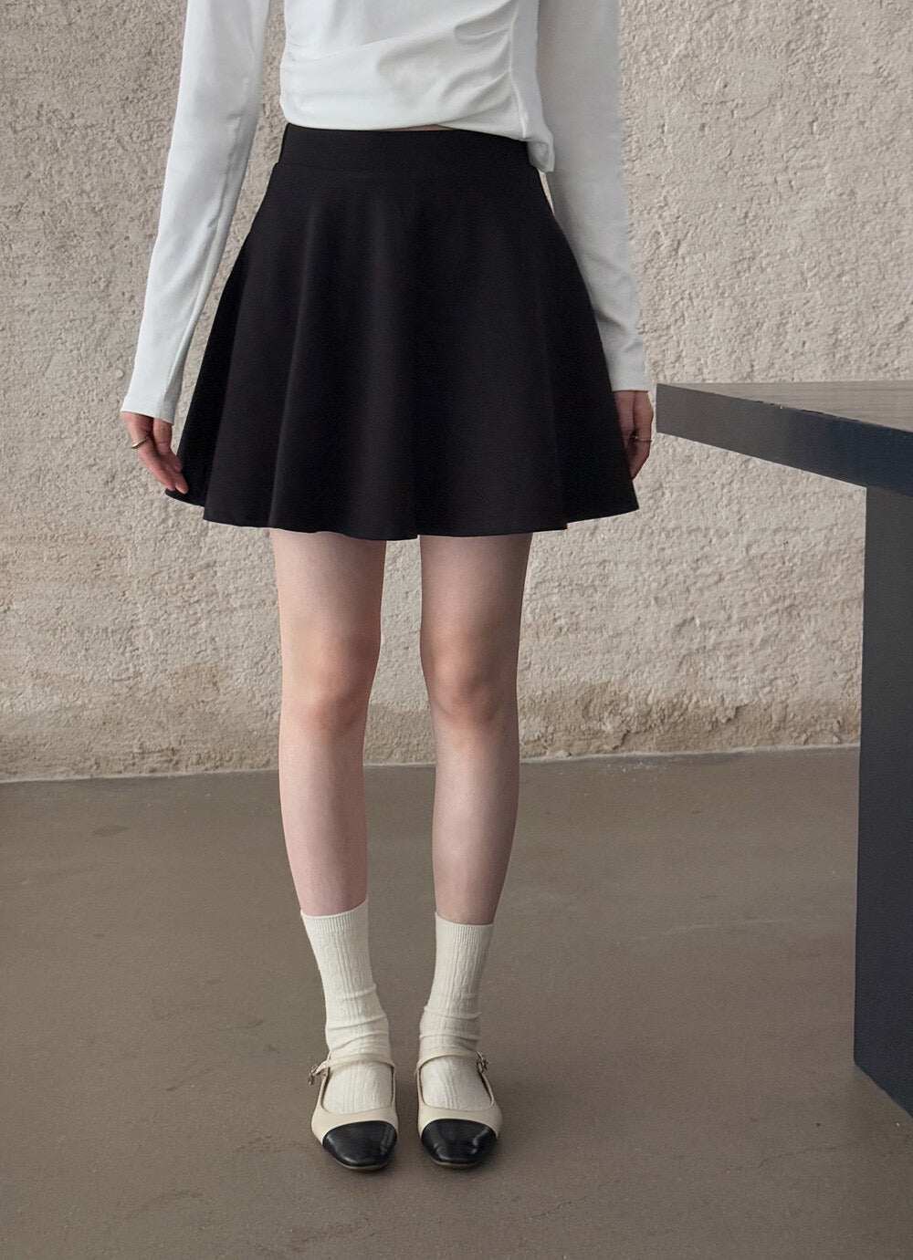 APXIVI High-Waist Slimming A-Line Knit Mini Skirt