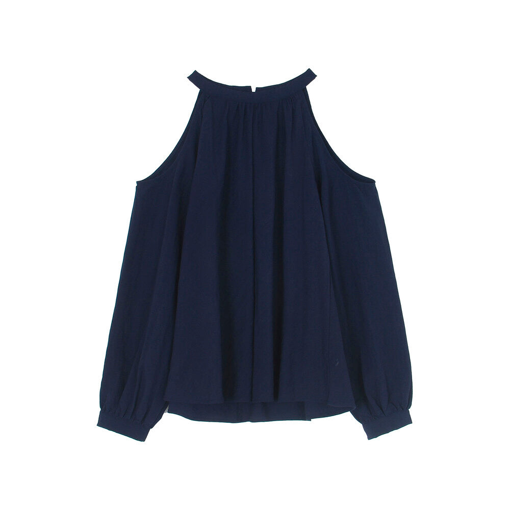 APXIVI Halter Off-Shoulder Design Shirt
