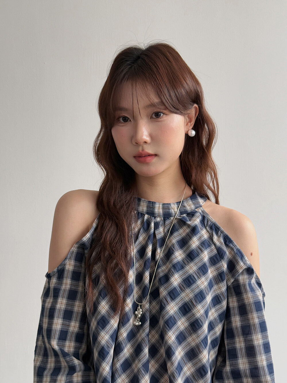 APXIVI Halter Off-Shoulder Design Shirt
