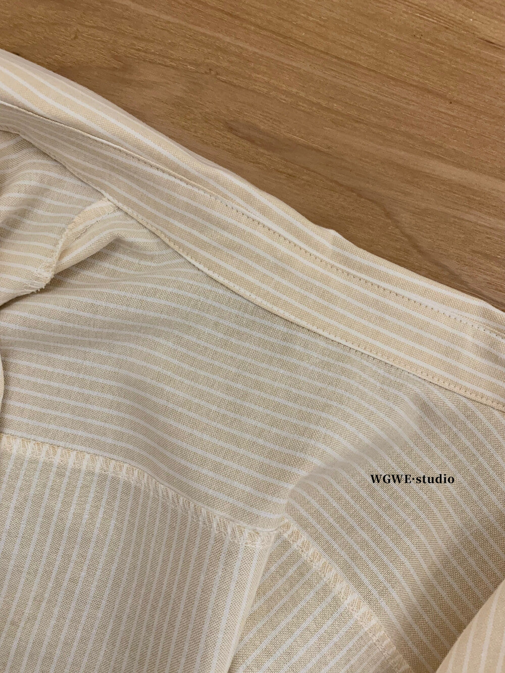 WGWE Striped Button-Up Shirt + Elastic Waist Casual Shorts Set