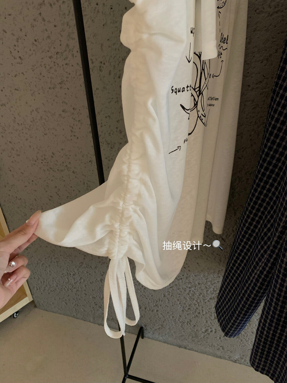WGWE White One-Shoulder Long Sleeve Tee