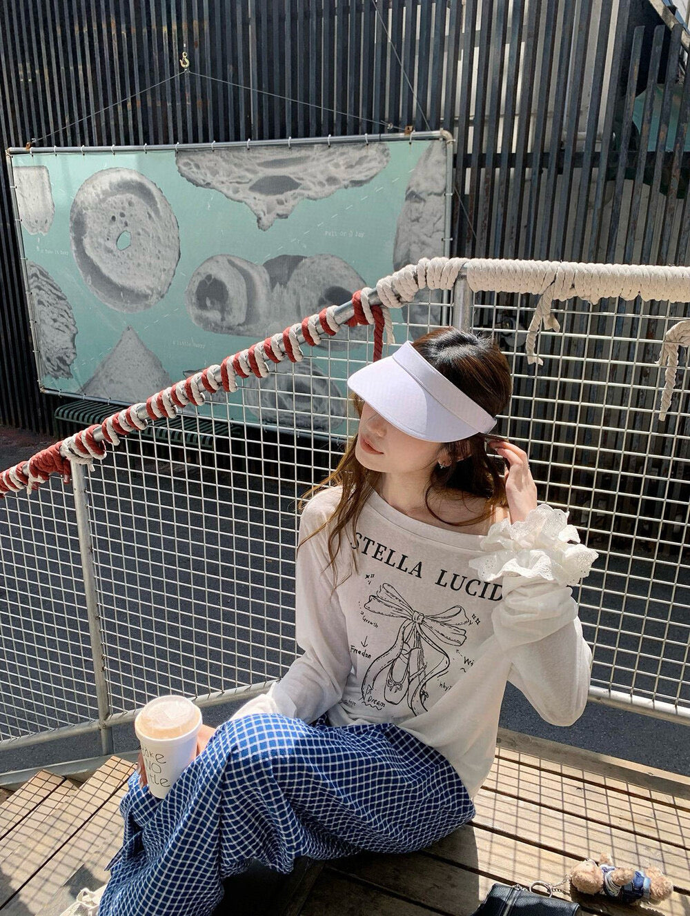 WGWE White One-Shoulder Long Sleeve Tee