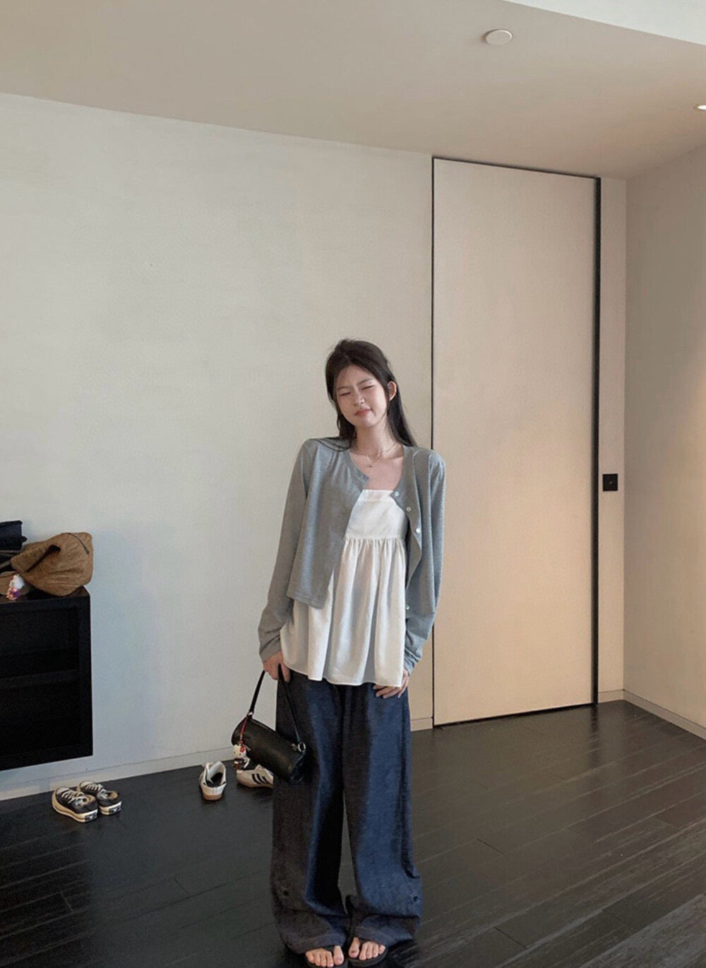 WGWE Sweet Girl Knit Cardigan + Cami Top Two-Piece Set