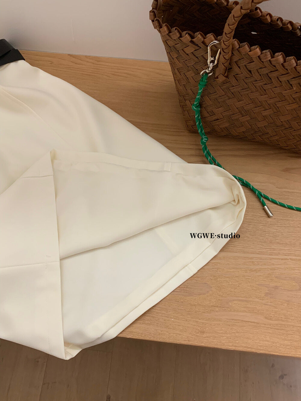 WGWE High-Waist Commuter Preppy Suit A-Line Skirt