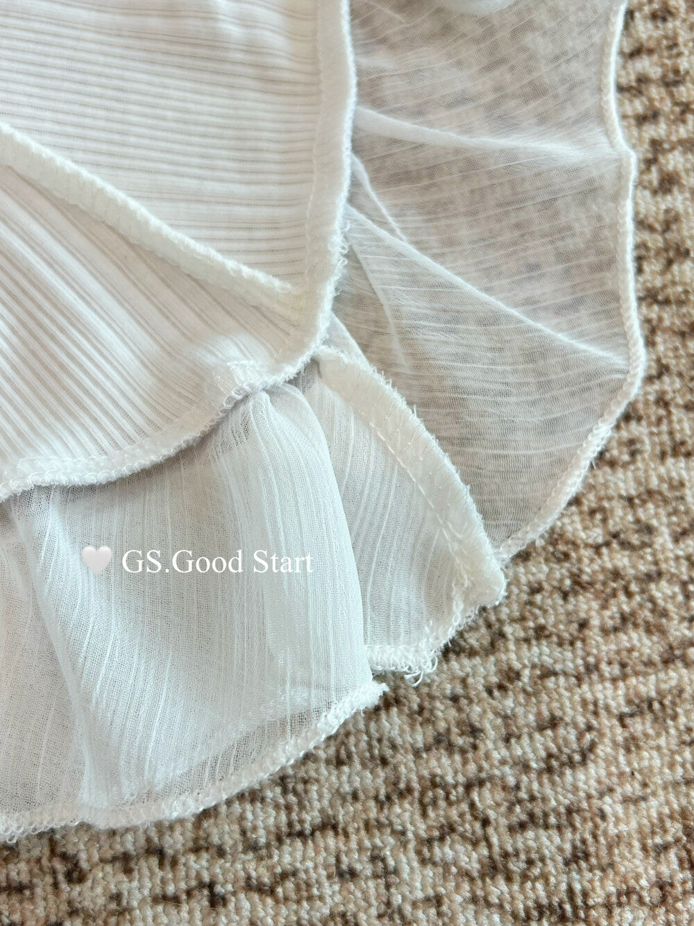 GS.GOOD START Mesh Panel Tube Top + Cardigan Set