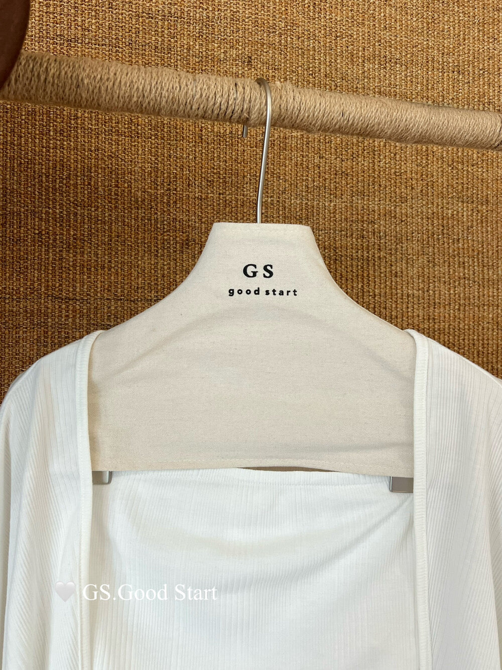 GS.GOOD START Mesh Panel Tube Top + Cardigan Set