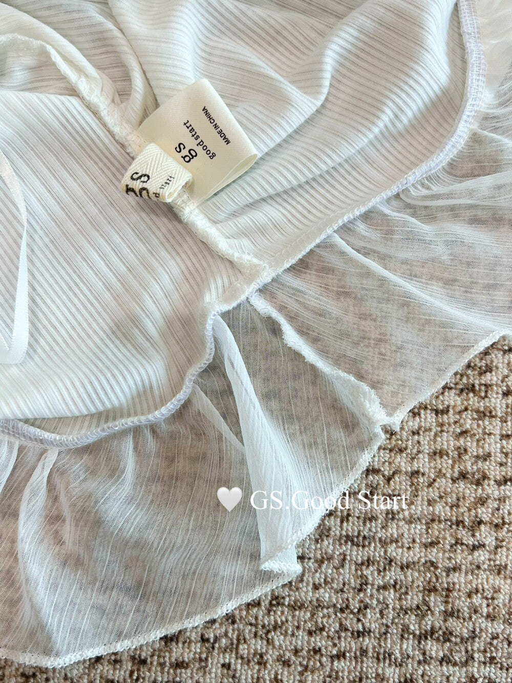 GS.GOOD START Mesh Panel Tube Top + Cardigan Set