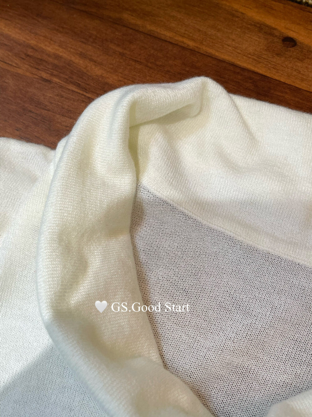 GS.GOOD START Elegant Drape-Neck Sleeveless Knit Vest