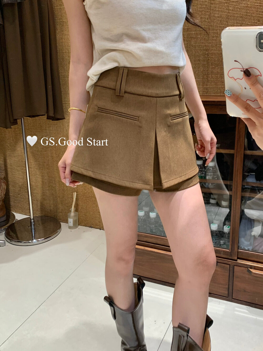 GS.GOOD START A-Line Suit Skort Shorts