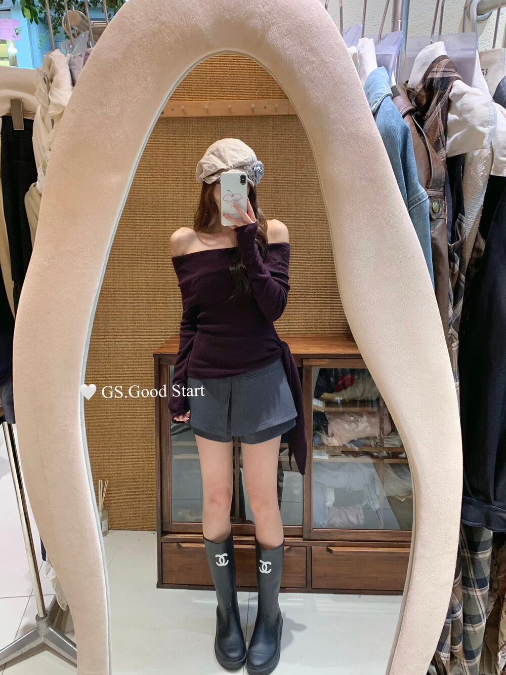 GS.GOOD START A-Line Suit Skort Shorts