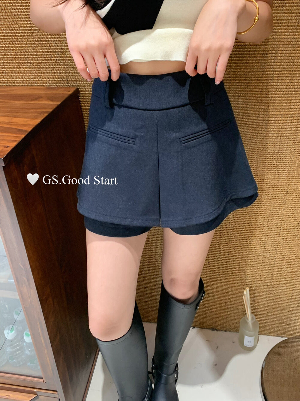 GS.GOOD START A-Line Suit Skort Shorts