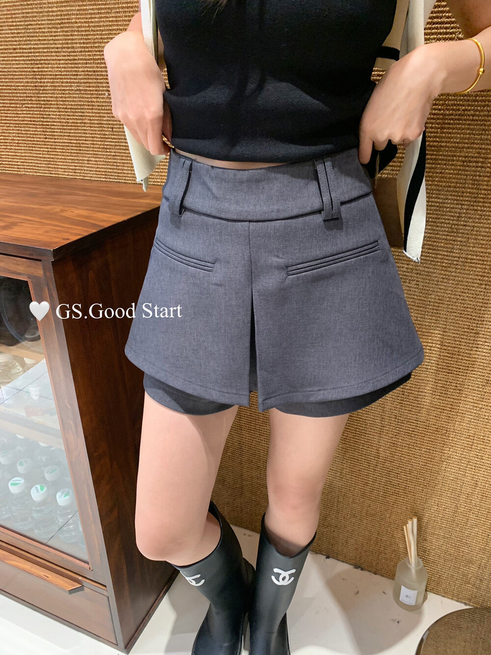 GS.GOOD START A-Line Suit Skort Shorts