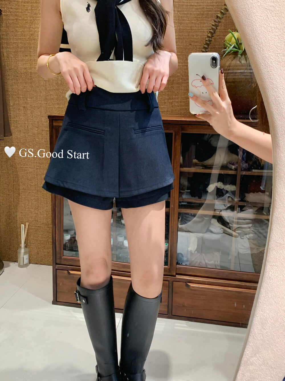 GS.GOOD START A-Line Suit Skort Shorts