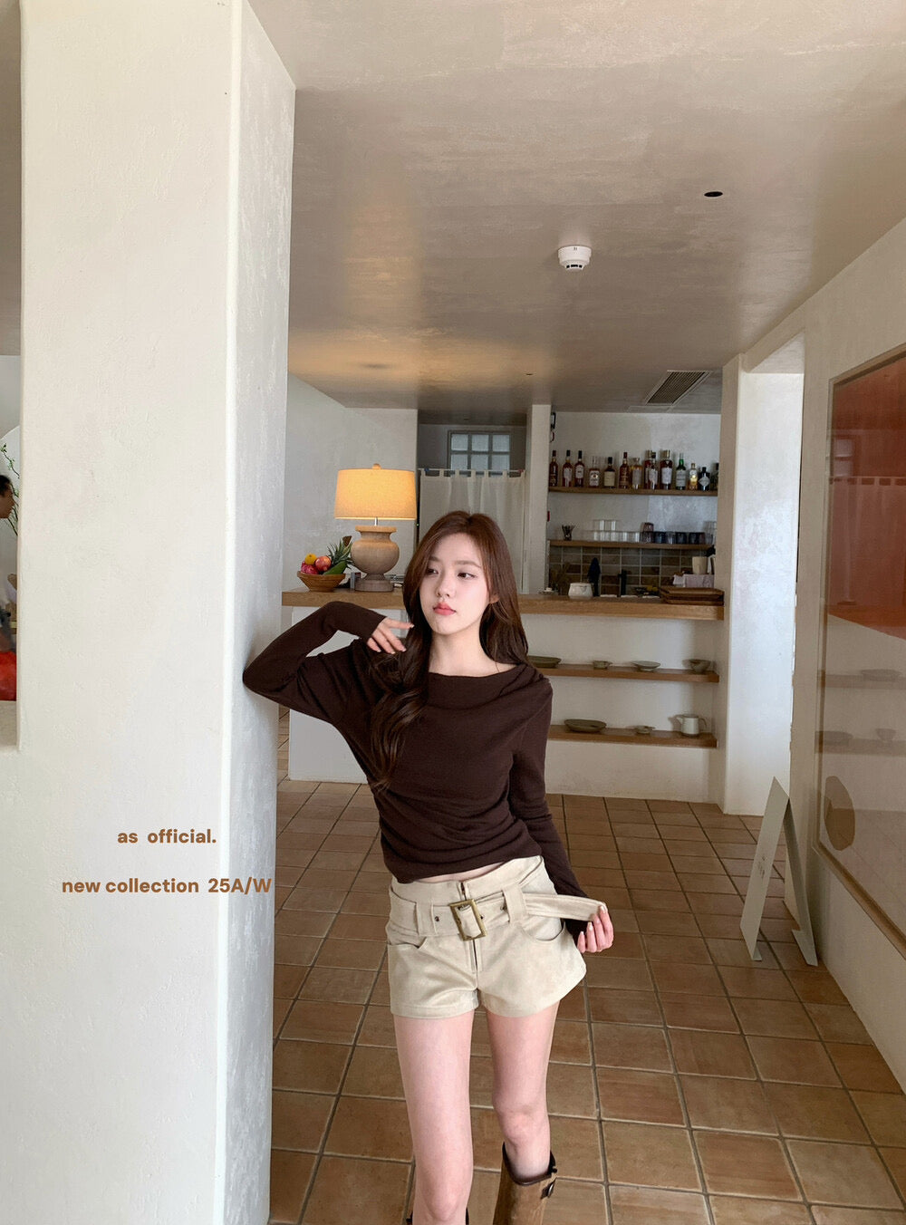 AS OFFICIAL Belgium Muse Suede Matte High-Waist Belted Shorts