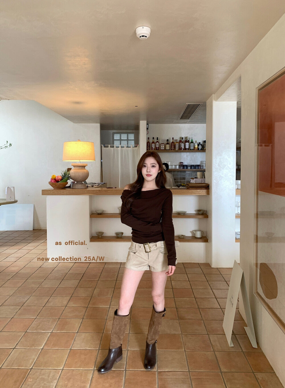 AS OFFICIAL Belgium Muse Suede Matte High-Waist Belted Shorts