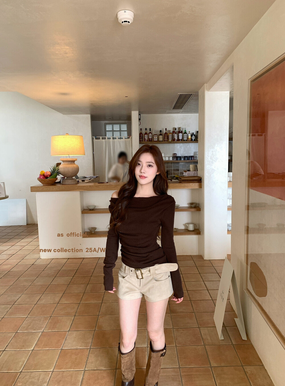 AS OFFICIAL Belgium Muse Suede Matte High-Waist Belted Shorts