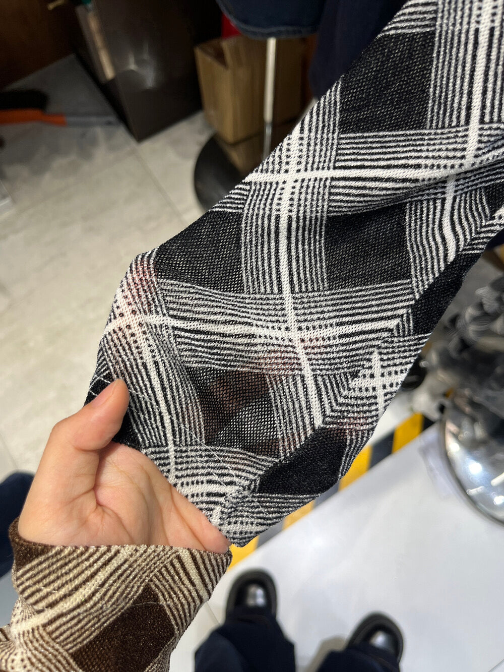 Retro Plaid One-Shoulder Slim Fit Asym Top