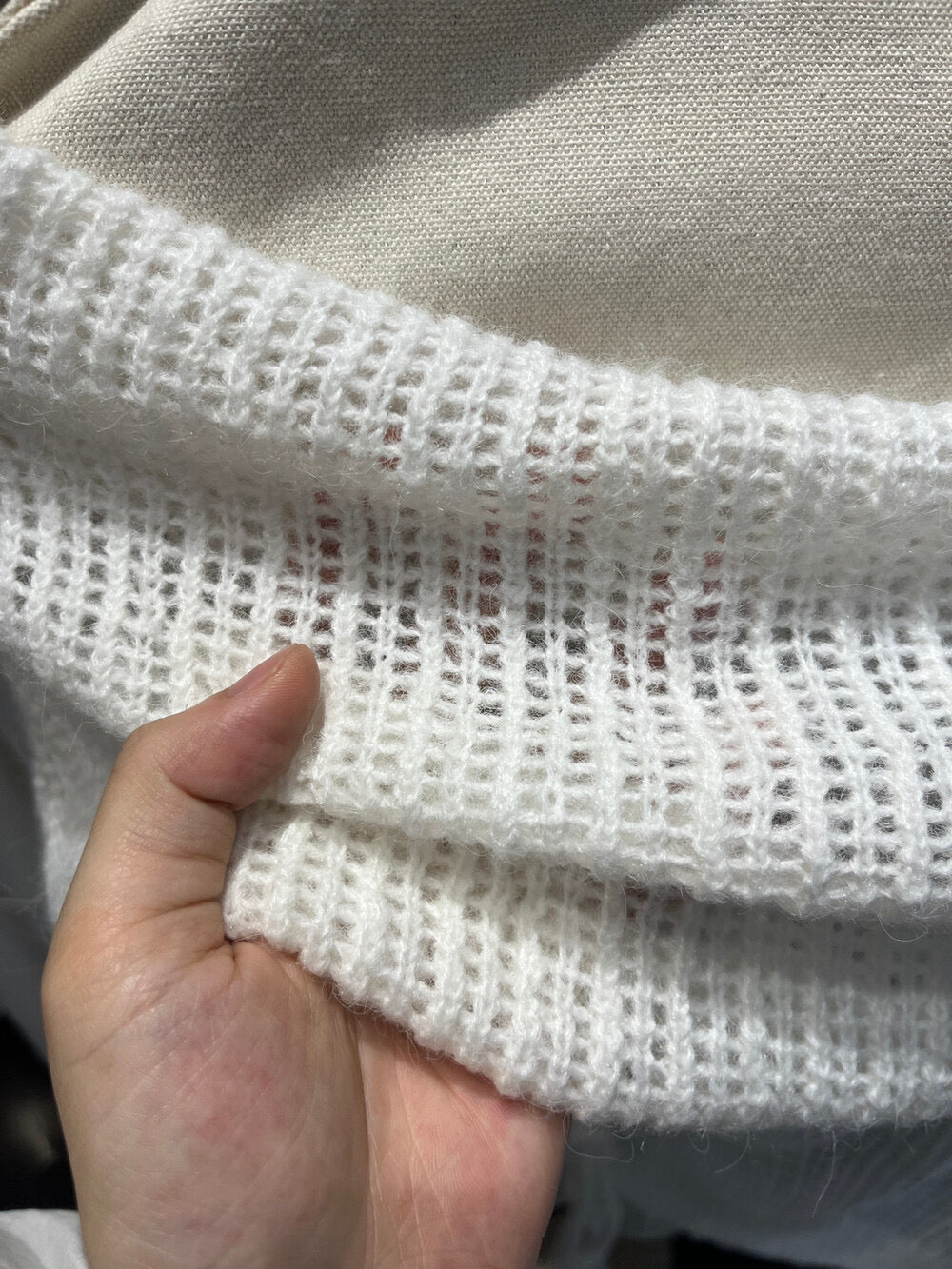 Champagne Glow Off-Shoulder Mohair Knit