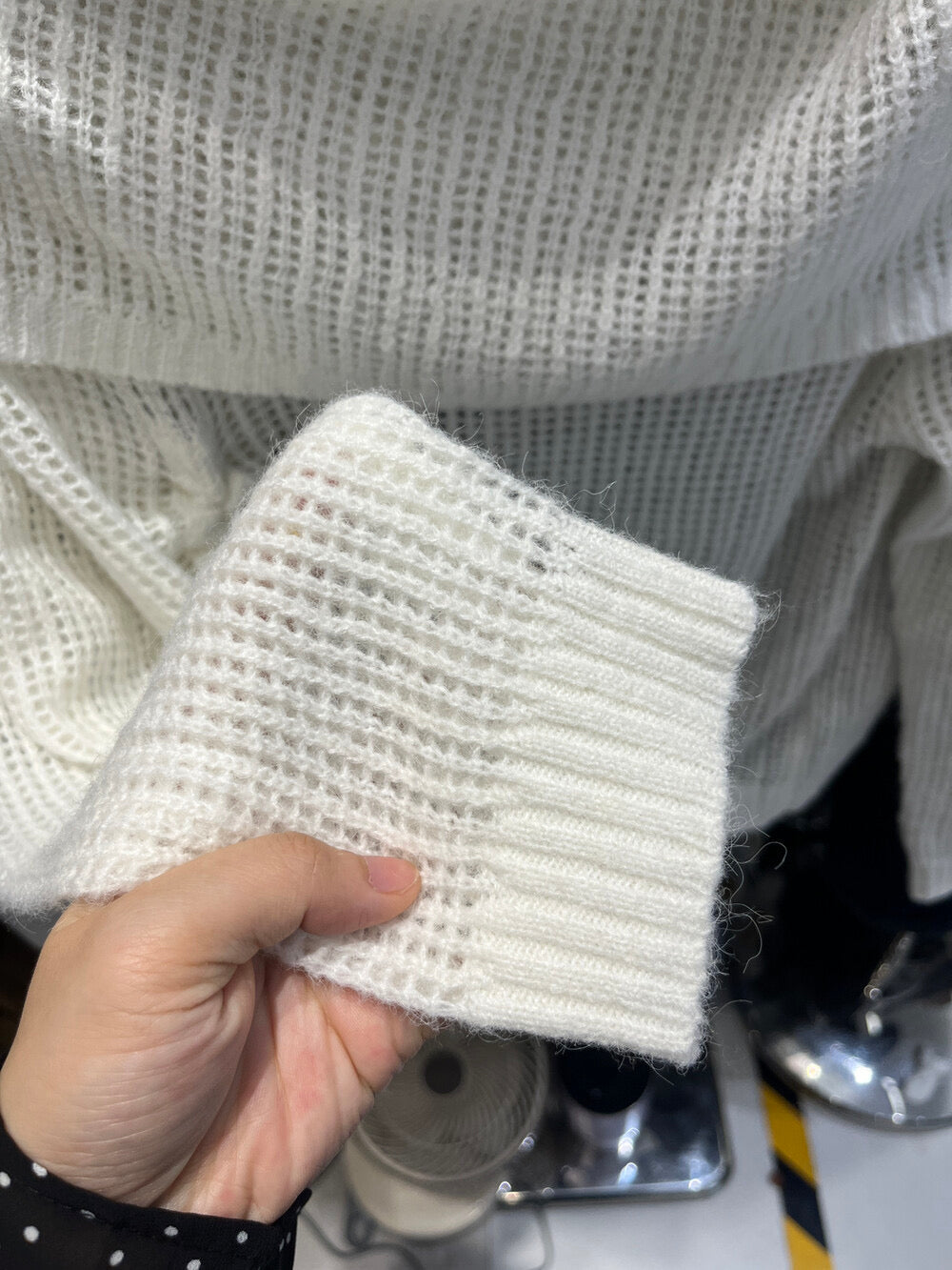 Champagne Glow Off-Shoulder Mohair Knit